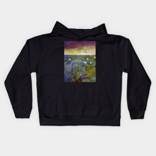 monet sunset water lilies dawn landscape impressionist Kids Hoodie